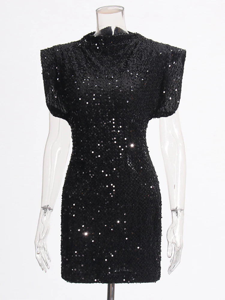 Sequined Patchwork Dress