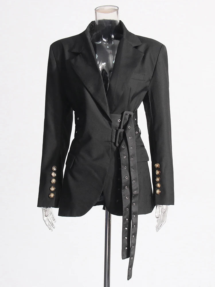 Patchwork Belt Blazer
