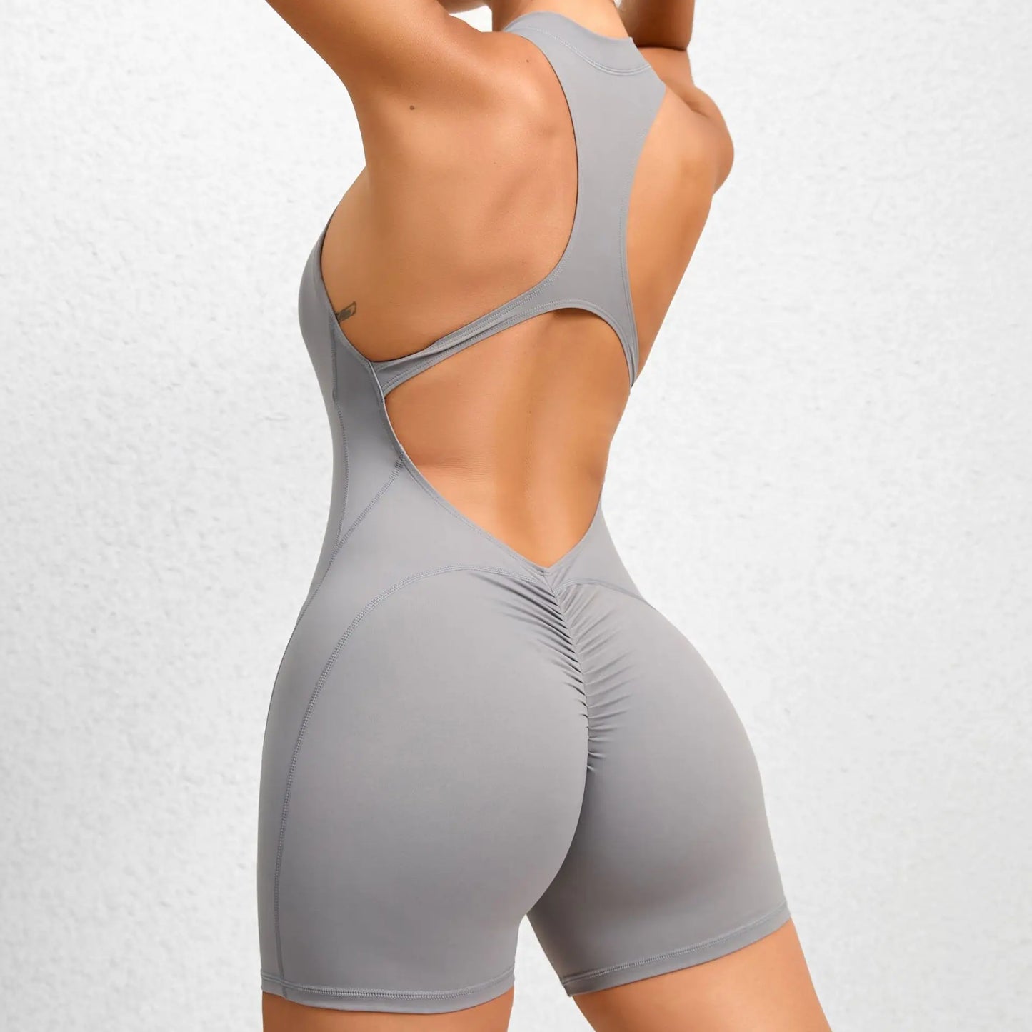 Elastic Zipper Jumpsuit