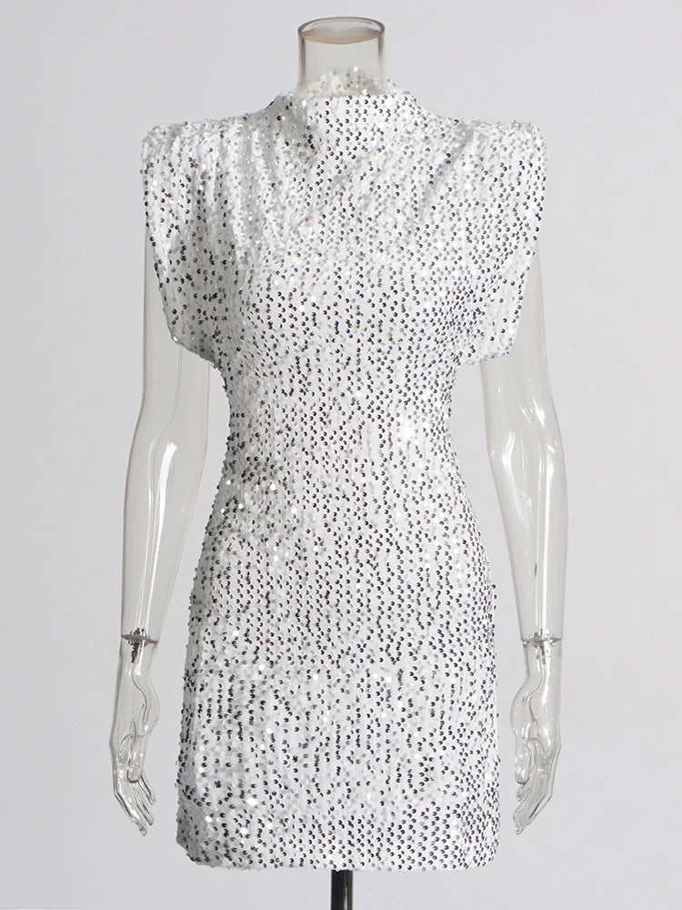 Sequined Patchwork Dress