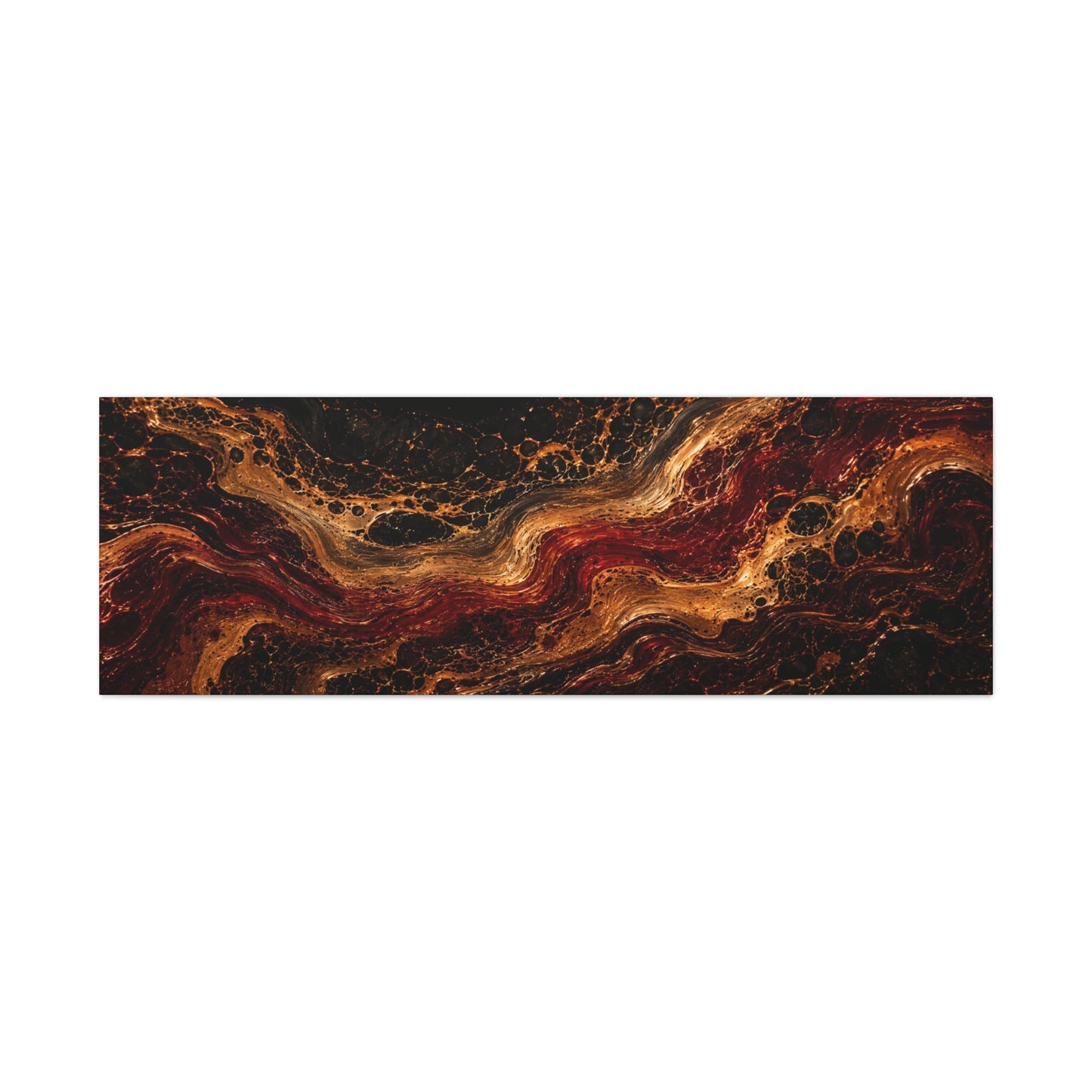 Molten Ember — Panoramic Fluid Art Canvas