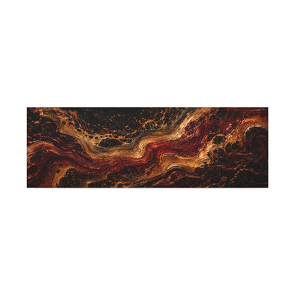 Molten Ember — Panoramic Fluid Art Canvas