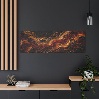 Molten Ember — Panoramic Fluid Art Canvas