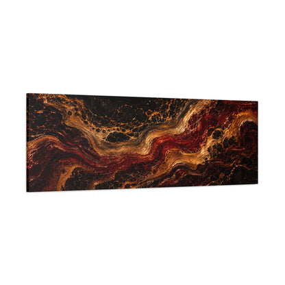 Molten Ember — Panoramic Fluid Art Canvas