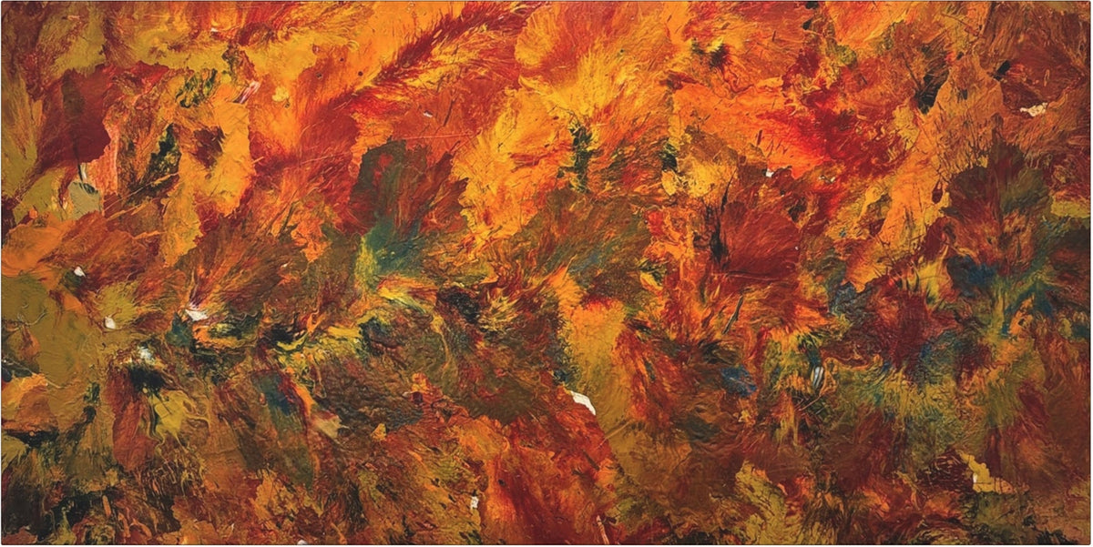 Ember Flow No.1 — Panoramic Abstract Canvas