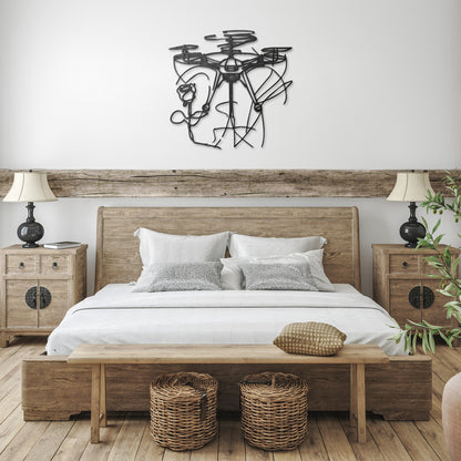 Drone & Rose Metal Sign