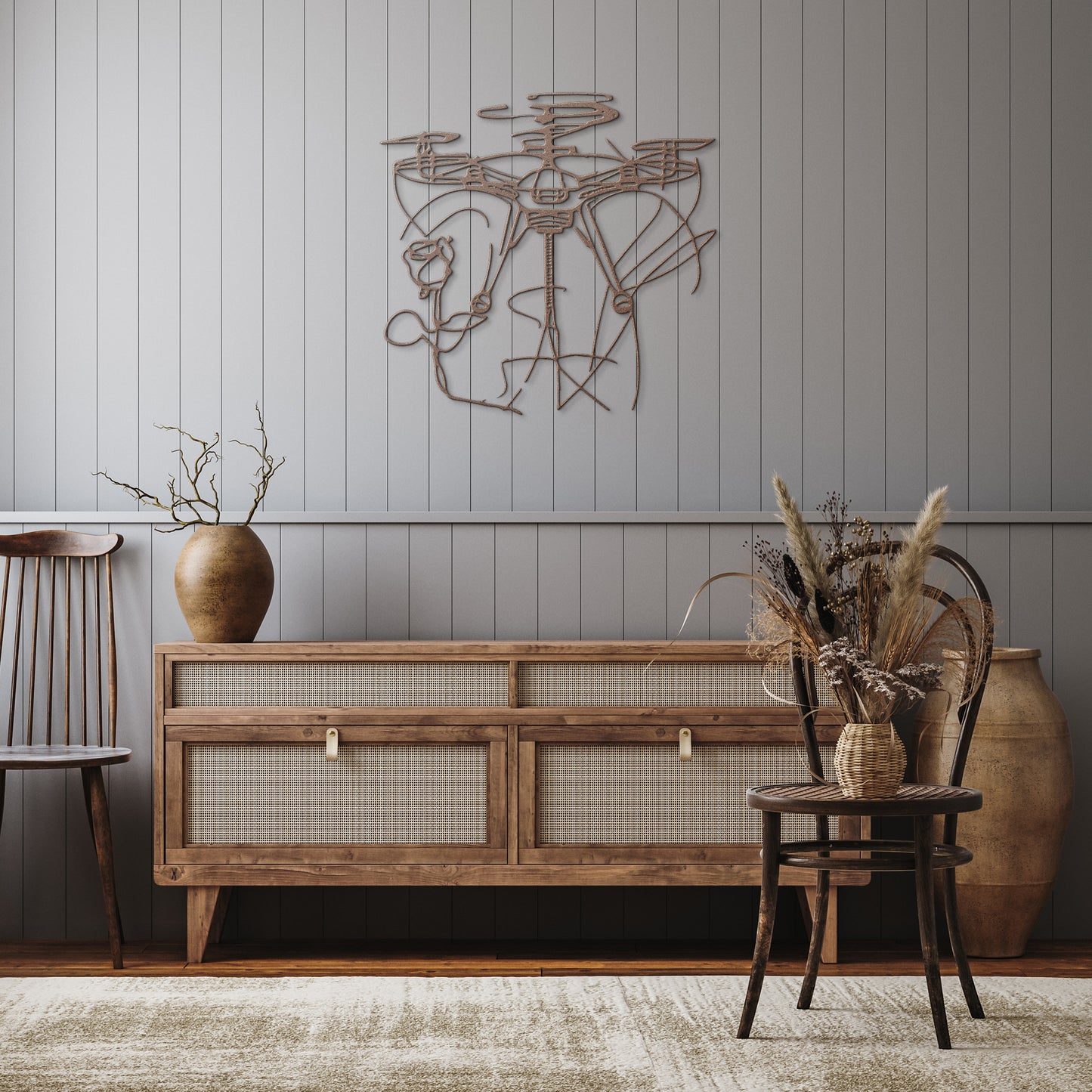Drone & Rose Metal Sign
