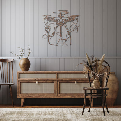 Drone & Rose Metal Sign