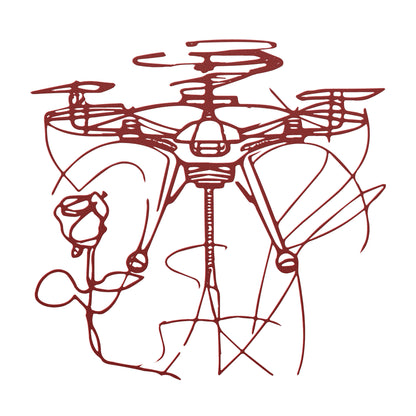 Drone & Rose Metal Sign
