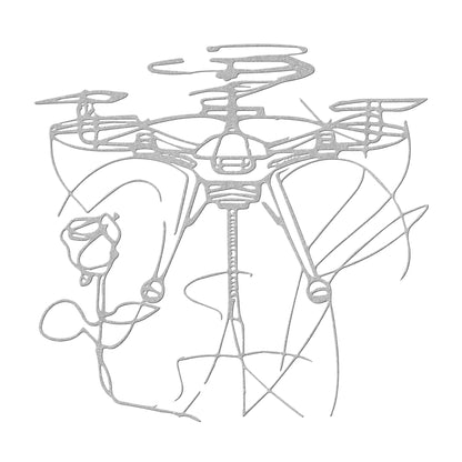 Drone & Rose Metal Sign