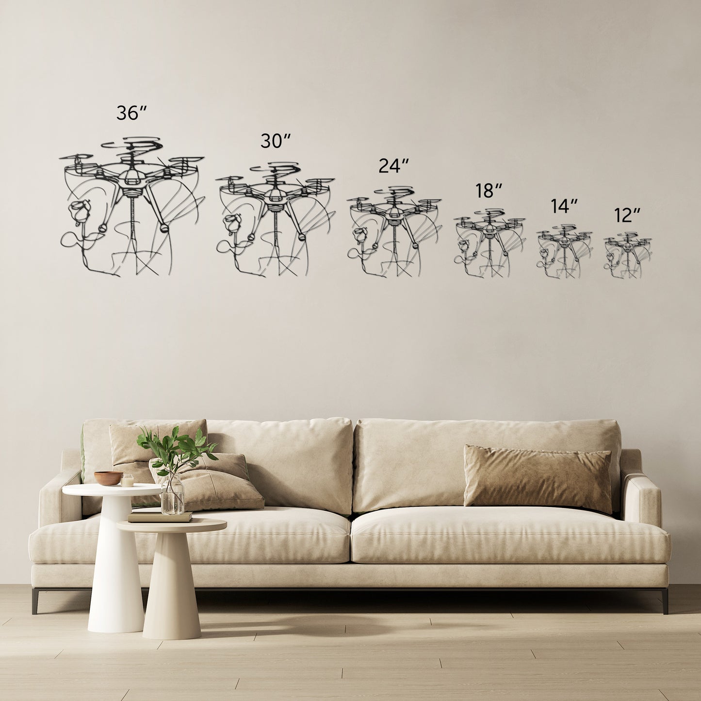 Drone & Rose Metal Sign