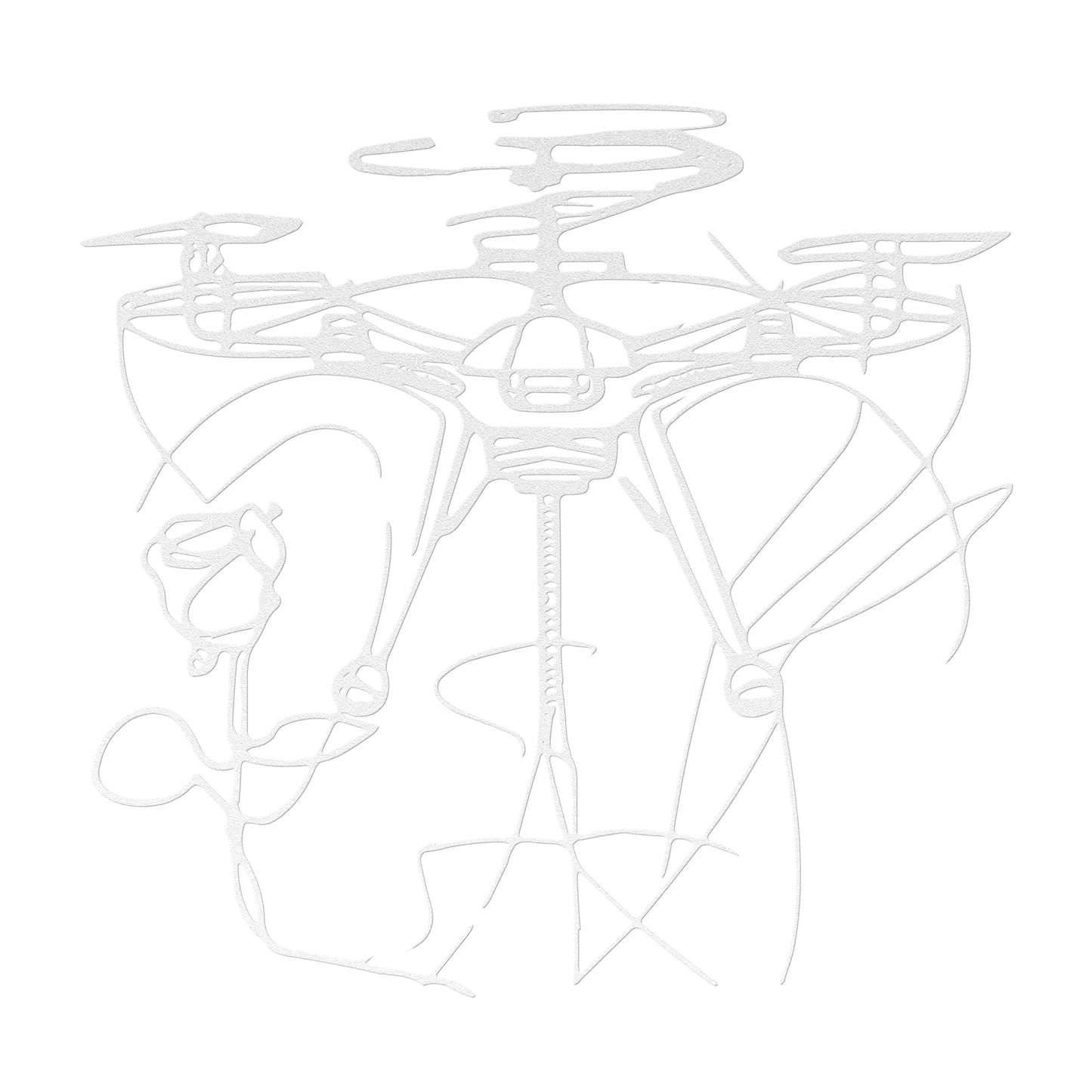 Drone & Rose Metal Sign