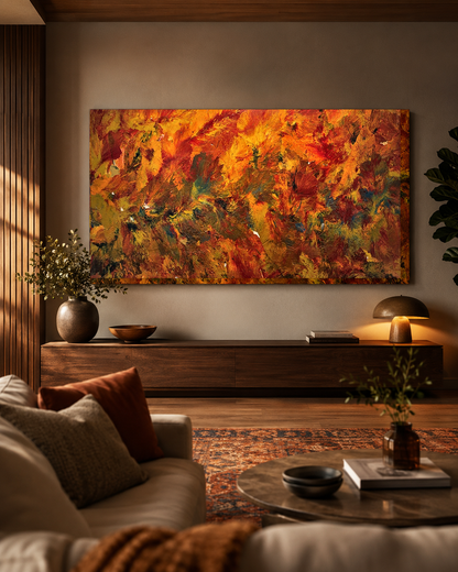 Ember Flow No.1 — Panoramic Abstract Canvas