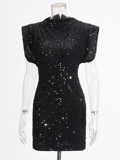 Sequined Patchwork Dress