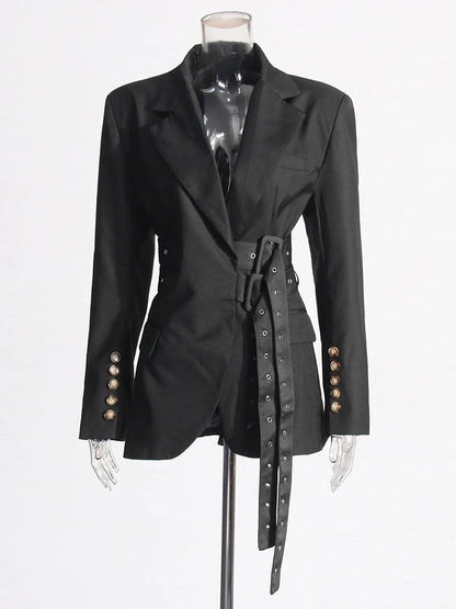 Patchwork Belt Blazer