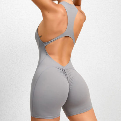 Elastic Zipper Jumpsuit