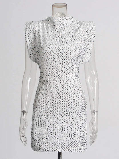 Sequined Patchwork Dress