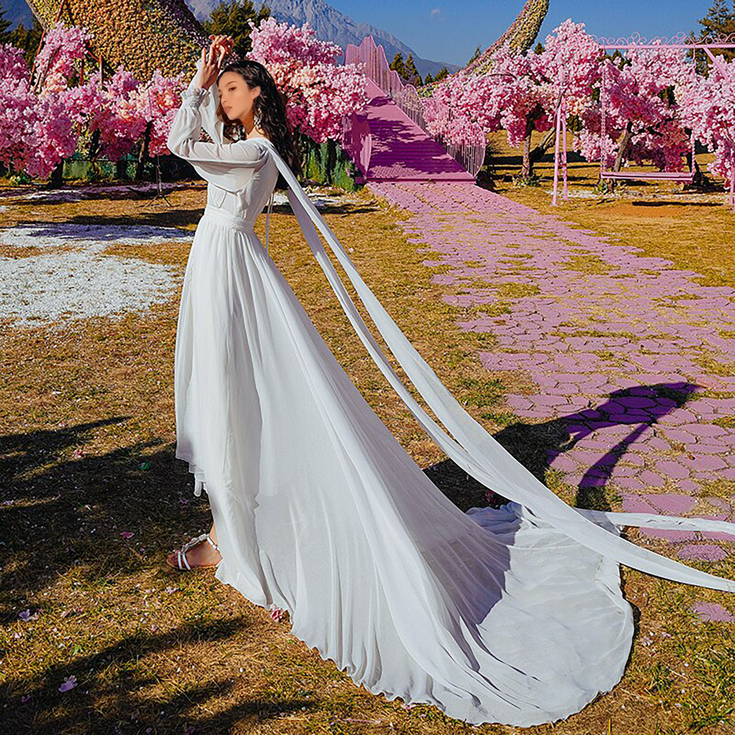 Aerial View Chiffon Elegance